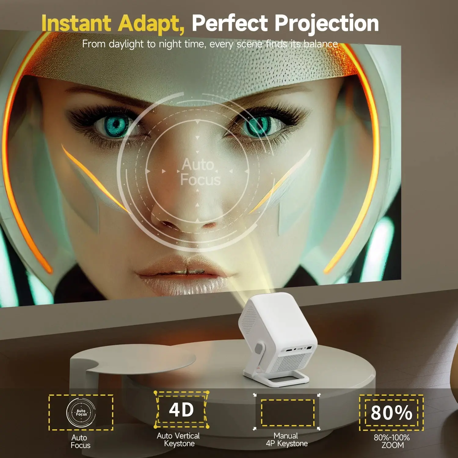 MagCubic proiector multimedia portabil Proiector multimedia portabil HY310X - 4K, Android 11, Wi-Fi, Bluetooth 5.2 - image 9