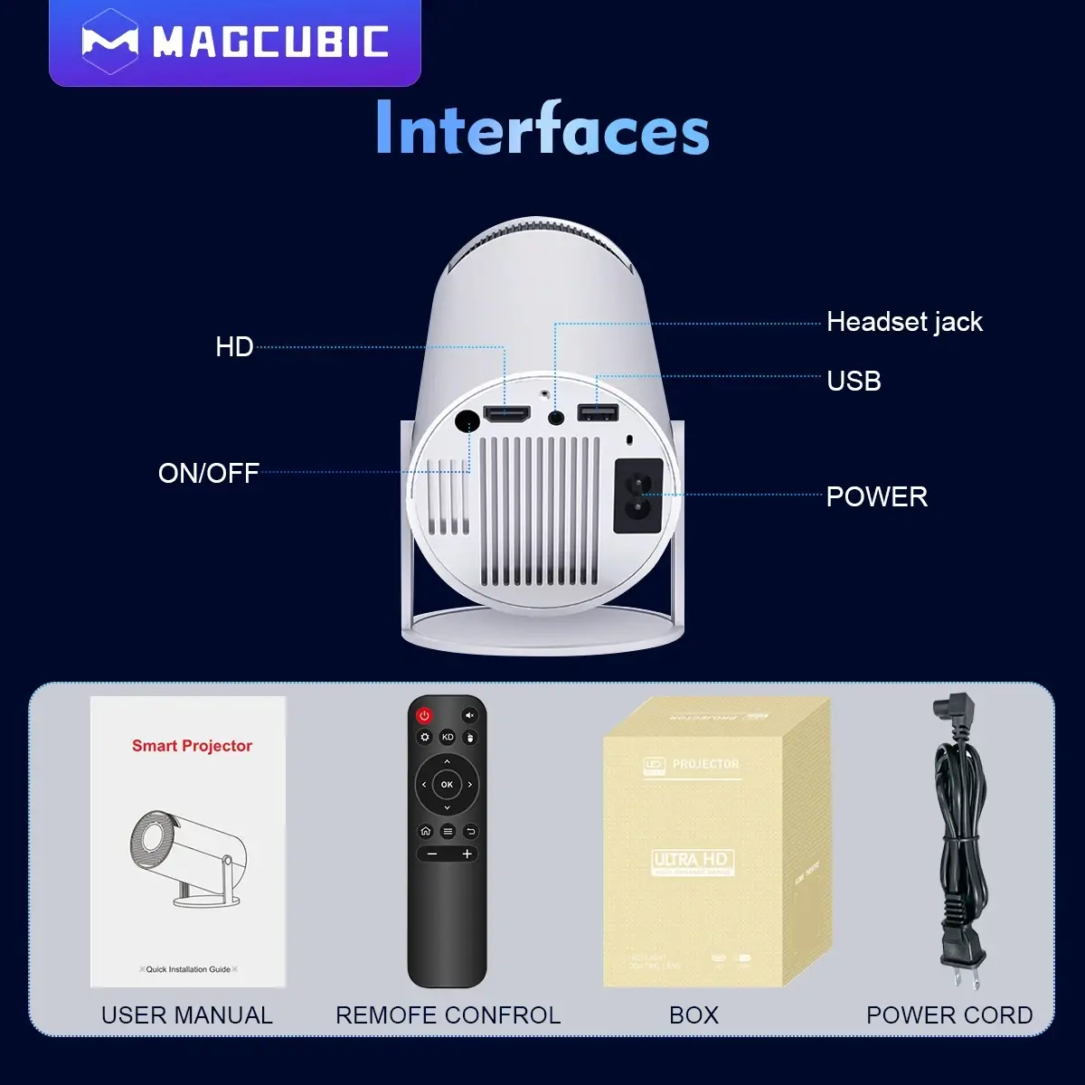 MagCubic преносим мултимедиен проектор Portable Multimedia Projector HY300 Pro - 4K, Android 11, Wi-Fi, Bluetooth 5.0 - image 15