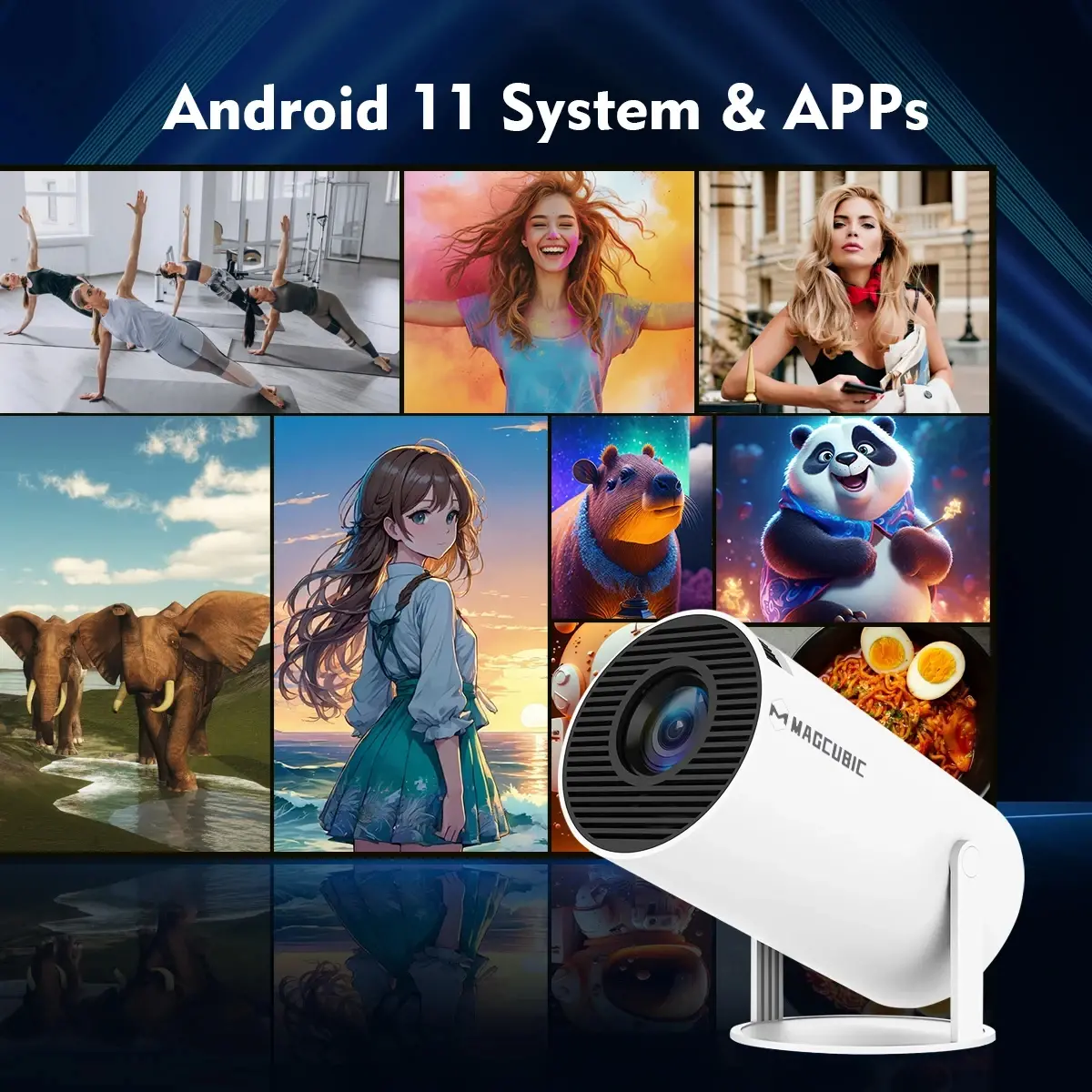 MagCubic преносим мултимедиен проектор Portable Multimedia Projector HY300 Pro - 4K, Android 11, Wi-Fi, Bluetooth 5.0 - image 20