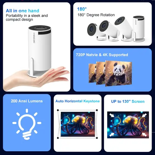 MagCubic преносим мултимедиен проектор Portable Multimedia Projector HY300 Pro - 4K, Android 11, Wi-Fi, Bluetooth 5.0 - image 3