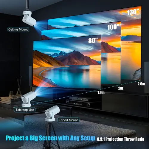 MagCubic proiector multimedia portabil Portable Multimedia Projector HY300 Pro+ - 4K, Android 11, Wi-Fi, Bluetooth 5.4 - 11