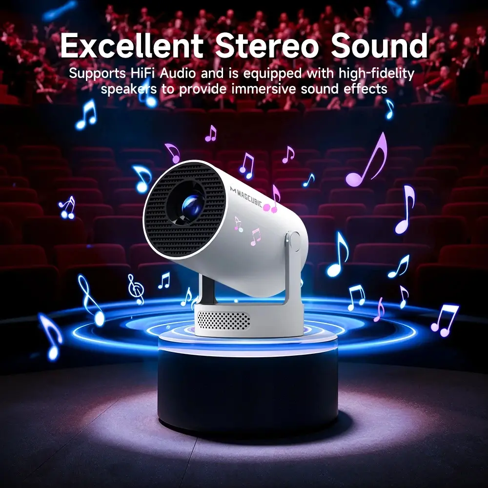 MagCubic proiector multimedia portabil Portable Multimedia Projector HY300 Pro+ - 4K, Android 11, Wi-Fi, Bluetooth 5.4 - image 19
