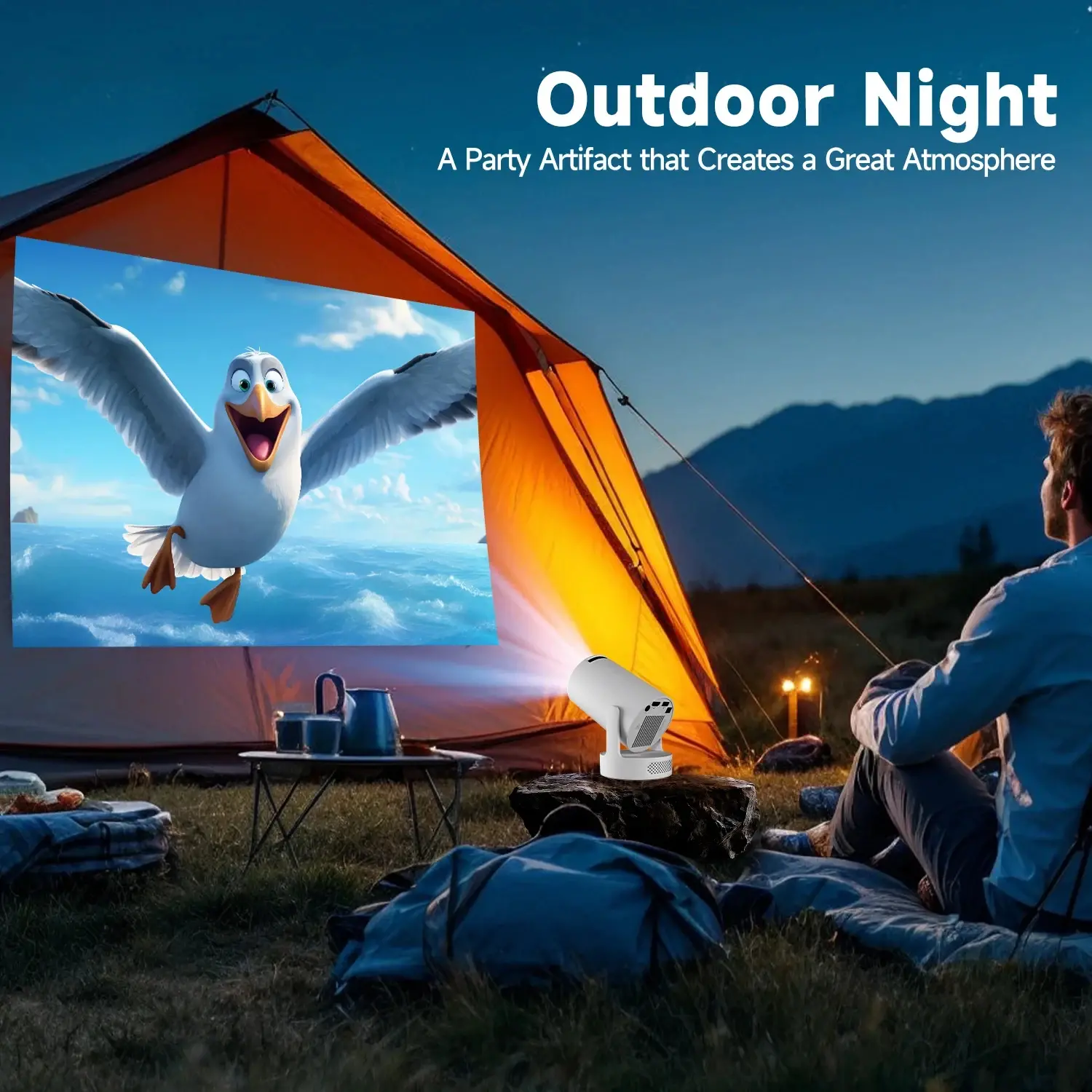 MagCubic proiector multimedia portabil Portable Multimedia Projector HY300 Pro+ - 4K, Android 11, Wi-Fi, Bluetooth 5.4 - image 4