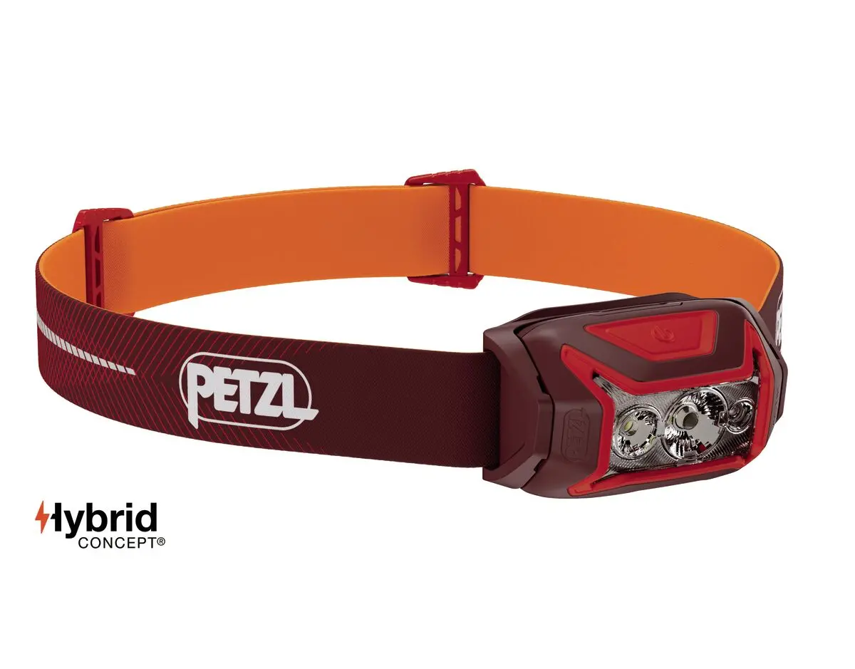 Челник PETZL ACTIK CORE 2025, Акумулаторна батерия, 625 Лумена, Червен