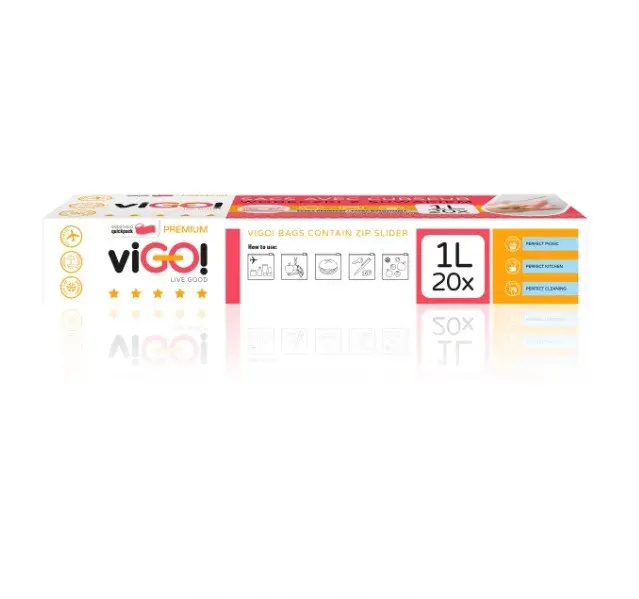 ПЛИК ЗА ХРАНА С ПЛЪЗГАЧ 1Л 20 БР. PREMIUM VIGO - image 3