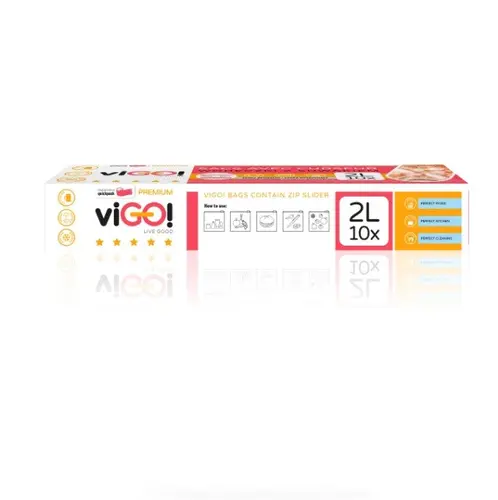 ПЛИК ЗА ХРАНА С ПЛЪЗГАЧ 2Л 10 БР. PREMIUM VIGO - image 3