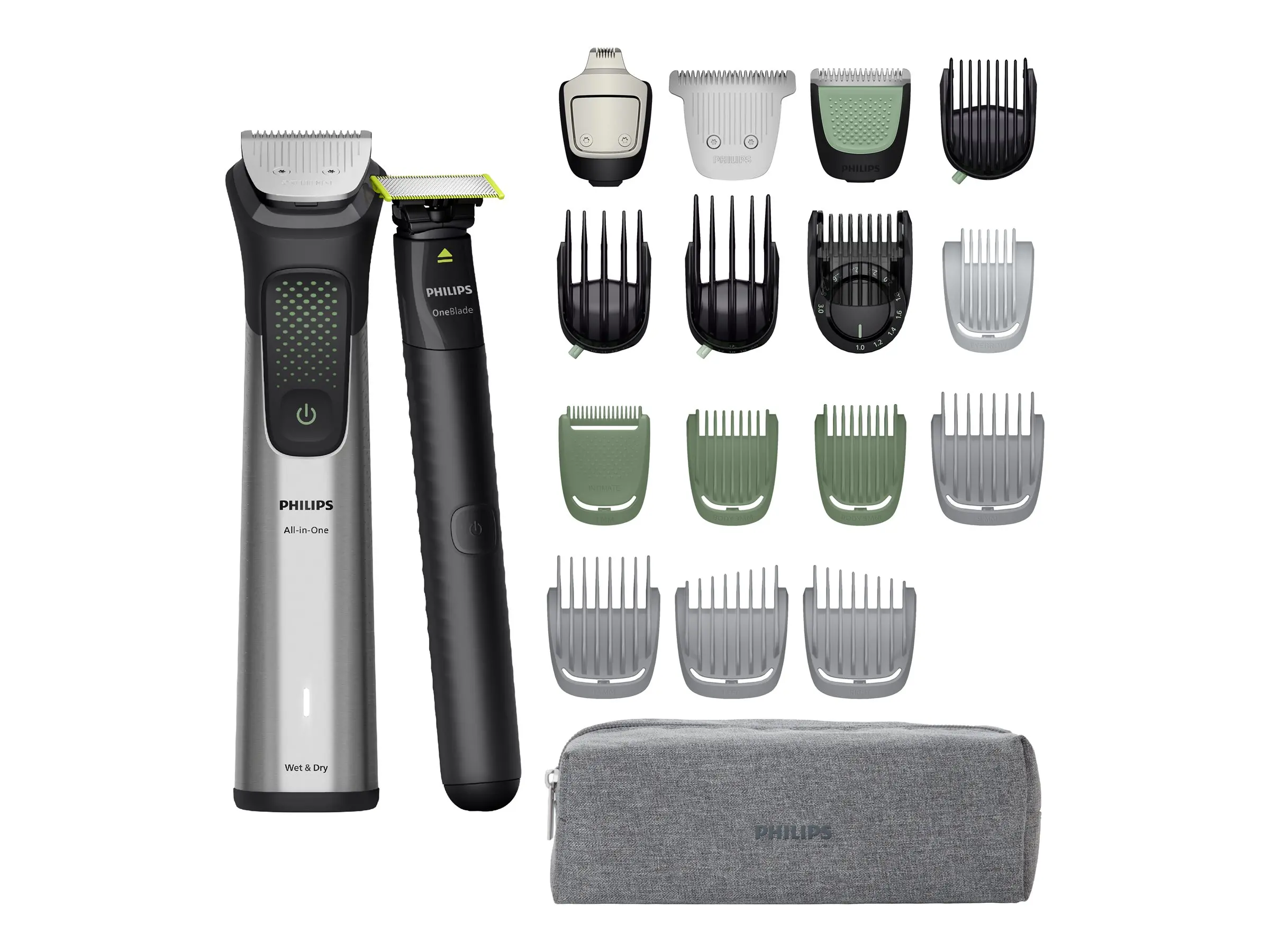 PHILIPS All-in-One Trimmer series 9000 20в1 време на безжична работа до 120мин / 60 зареждане + One Bllade