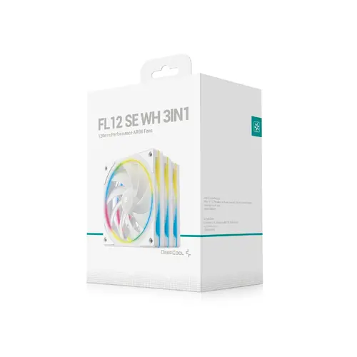 DeepCool Комплект вентилатори Fan Pack 3-in-1 3x120mm - FL12 SE 3IN1 WH - Luminous Halo ARGB - image 6