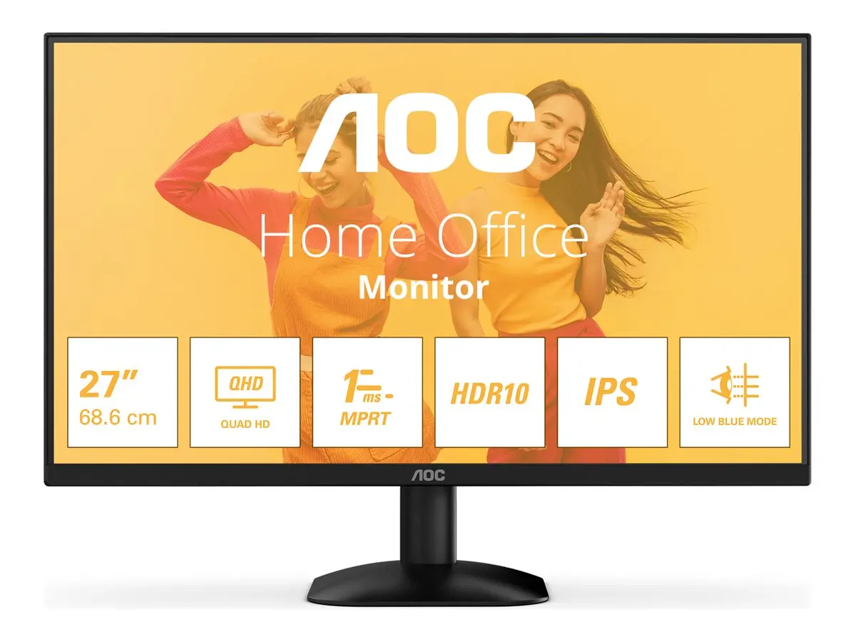 Οθόνη, AOC Q27B35E, 27" IPS WLED, 2560x1440@75Hz, 4ms GtG, 1ms MPRT, 300cd m/2, 1500:1, 20M:1 DCR, Adaptive Sync, FlickerFree, Low Blue Light, κλίση