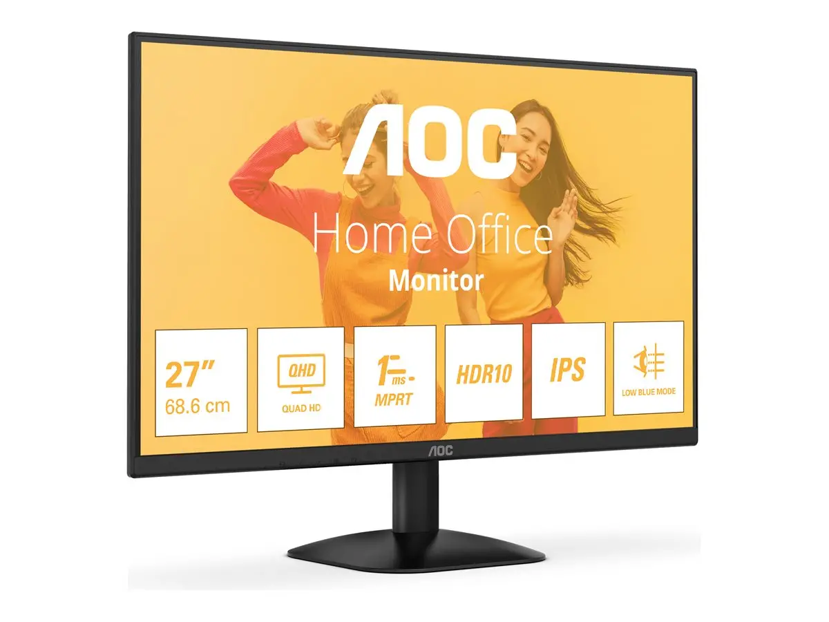 Монитор, AOC Q27B35E, 27" IPS WLED, 2560x1440@75Hz, 4ms GtG, 1ms MPRT, 300cd m/2, 1500:1, 20M:1 DCR, Adaptive Sync, FlickerFree, Low Blue Light, Tilt, HDMI, DP - image 5