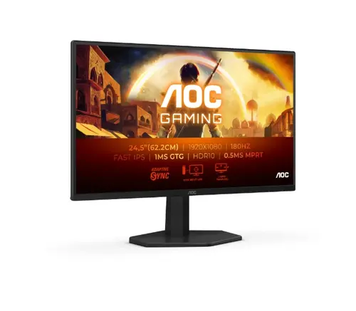 Монитор, AOC 25G42E, 24.5" Fast IPS WLED, 1920x1080@180Hz, 1ms GtG, 0.5ms MPRT, 300cd m/2, 1000:1, 80M:1, Adaptive Sync, FlickerFree, Low Blue Light, Tilt, HDMI, DP - image 2