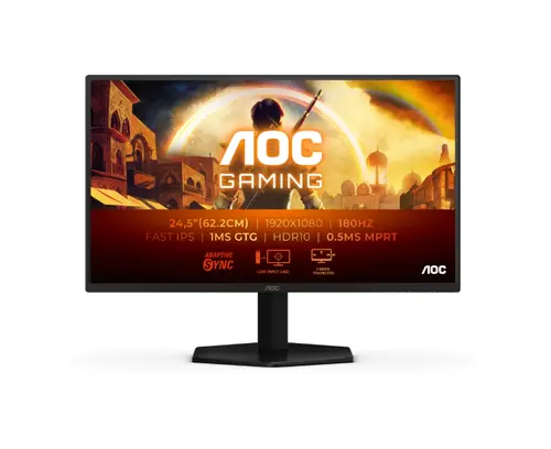Монитор, AOC 25G42E, 24.5" Fast IPS WLED, 1920x1080@180Hz, 1ms GtG, 0.5ms MPRT, 300cd m/2, 1000:1, 80M:1, Adaptive Sync, FlickerFree, Low Blue Light, Tilt, HDMI, DP
