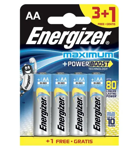 БАТЕРИИ ENR MAX PLUS AA 3+1 CHP4 ENERGIZER PANASONIC