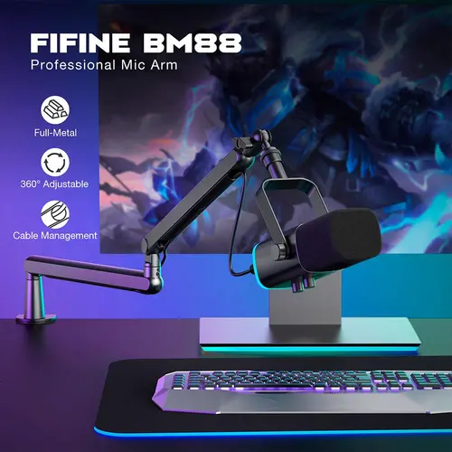 Suport pentru microfon FIFINE BM88 High End Boom Arm Stand - 8