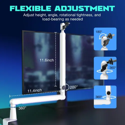 Стойка за микрофон FIFINE BM88 White High End Boom Arm Stand - image 5