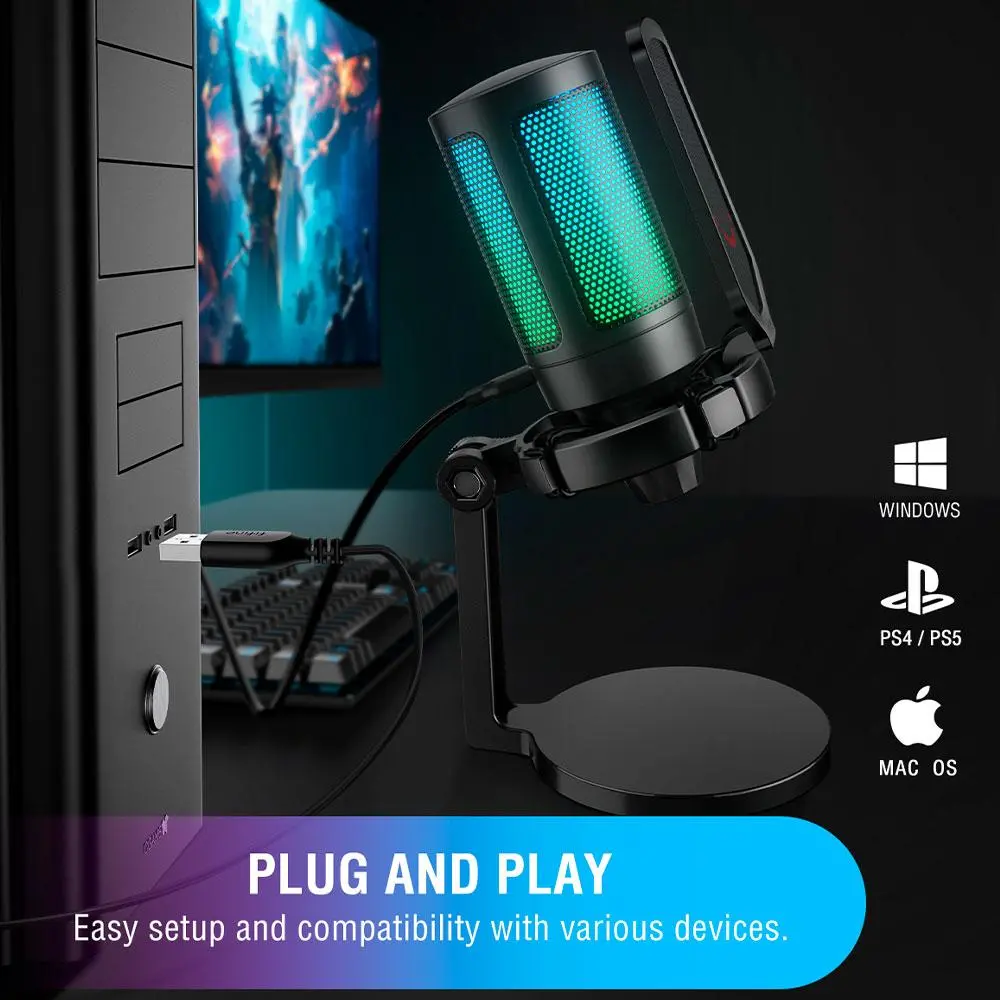 Επιτραπέζιο μικρόφωνο FIFINE A6NEO RGB - Μαύρο - image 1
