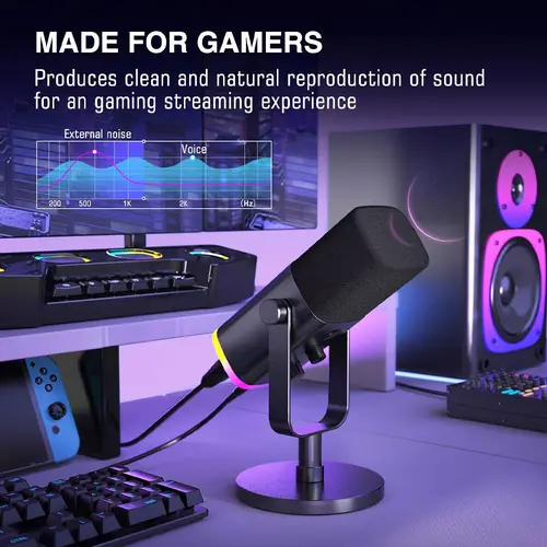 Настолен микрофон FIFINE AM8 Dynamic RGB XLR/USB- Black - image 2