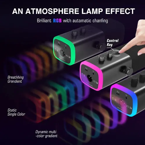 Настолен микрофон FIFINE AM8 Dynamic RGB XLR/USB- Black - image 4