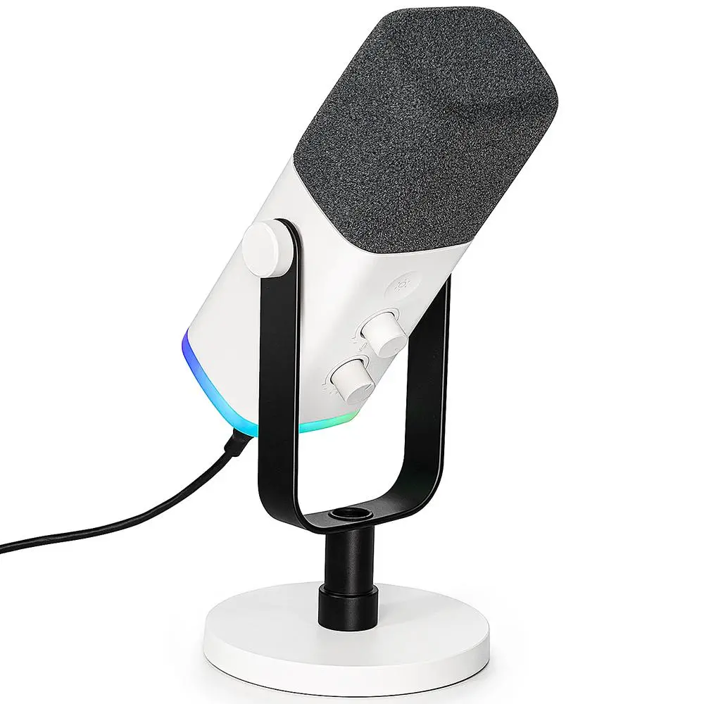 Настолен микрофон FIFINE AM8 Dynamic RGB XLR/USB - White - image 1