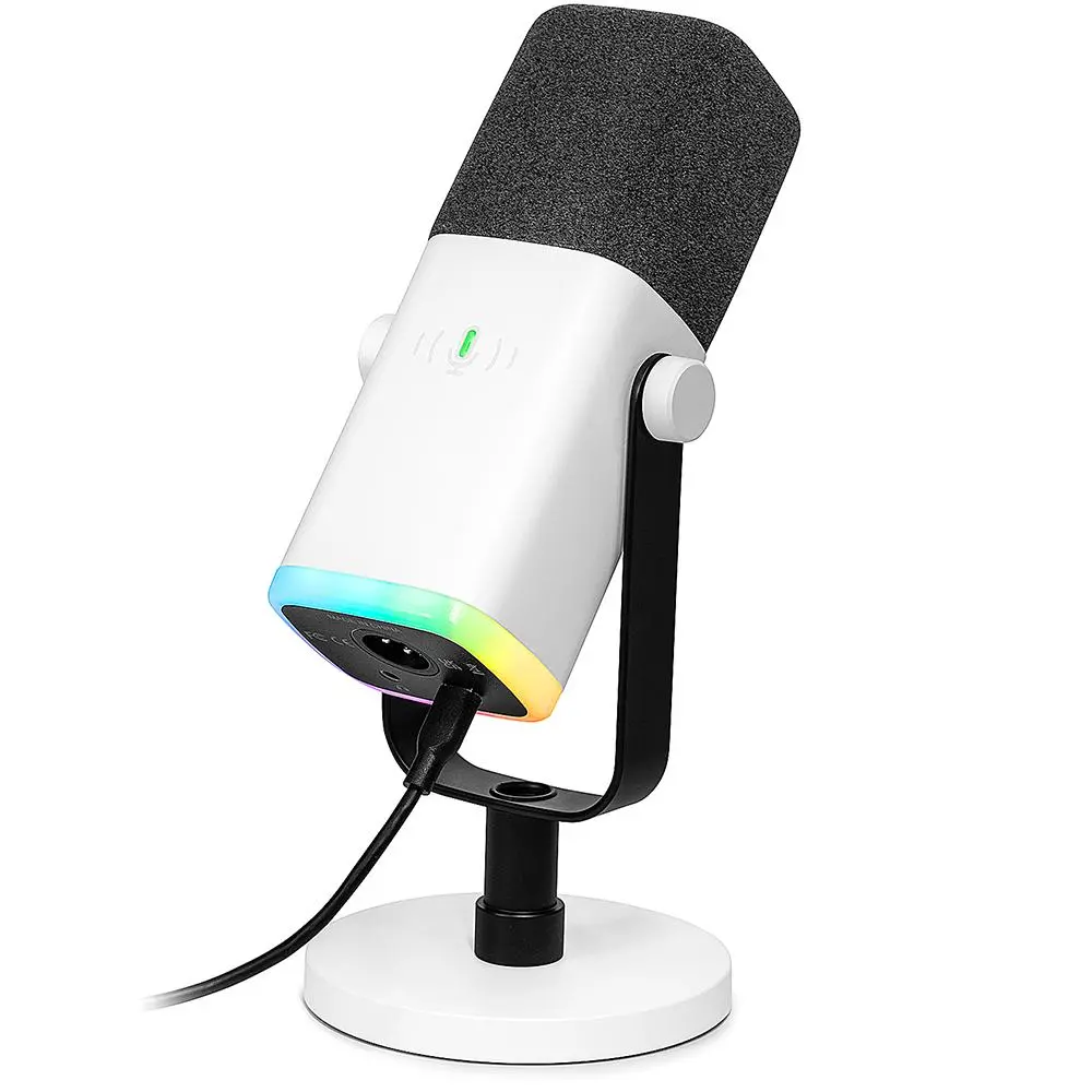 Настолен микрофон FIFINE AM8 Dynamic RGB XLR/USB - White - image 2