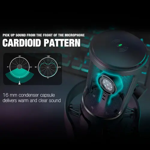Настолен микрофон FIFINE A8V RGB - Black - image 2
