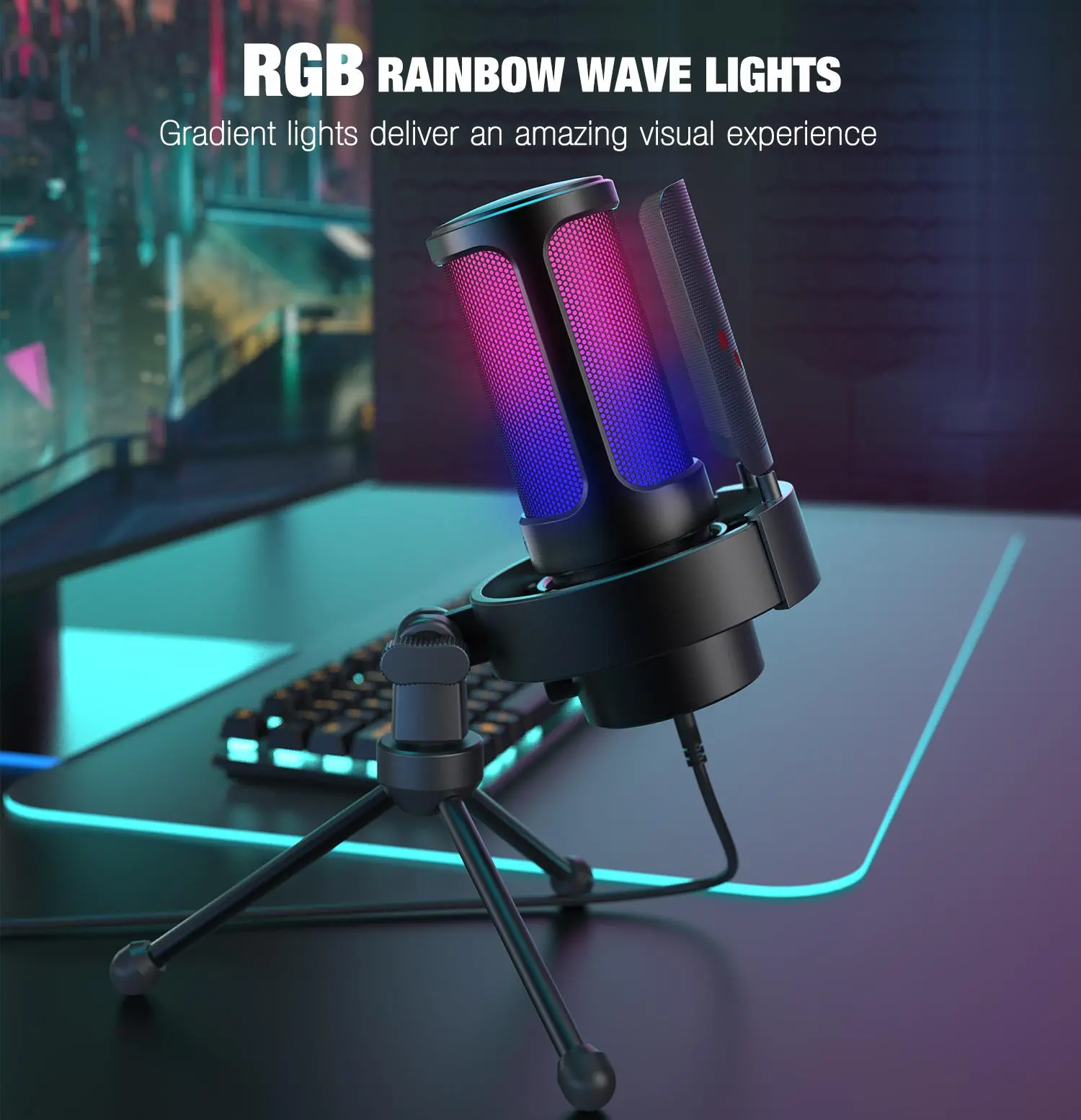 Настолен микрофон FIFINE A8V RGB - Black - image 4