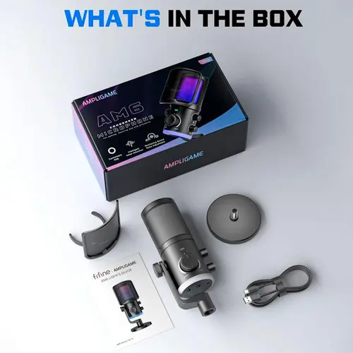 Настолен микрофон FIFINE AM6 RGB - Black - image 2