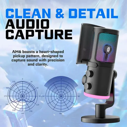 Настолен микрофон FIFINE AM6 RGB - Black - image 3