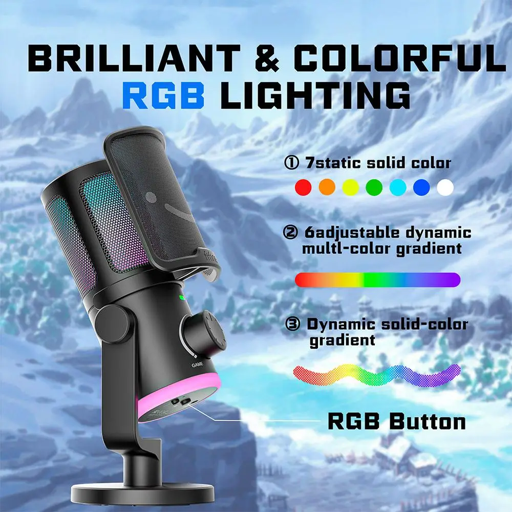 Настолен микрофон FIFINE AM6 RGB - Black - image 5