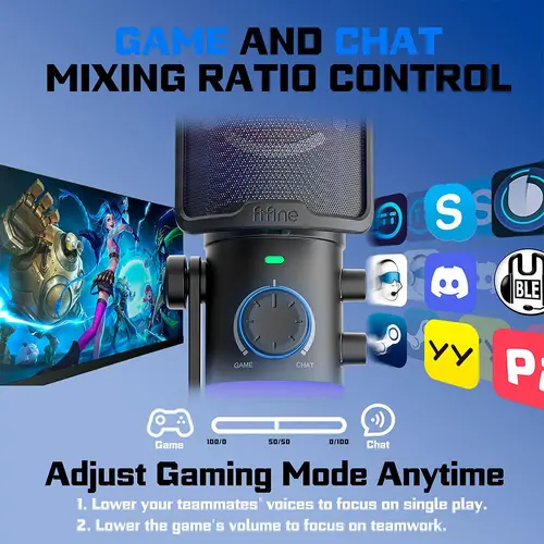 Настолен микрофон FIFINE AM6 RGB - Black - image 8