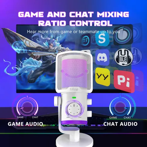 Настолен микрофон FIFINE AM6 RGB - White - image 3