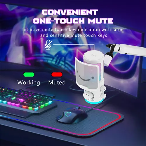 Настолен микрофон FIFINE AM6 RGB - White - image 6