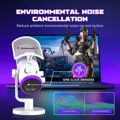 Настолен микрофон FIFINE AM6 RGB - White - image 7