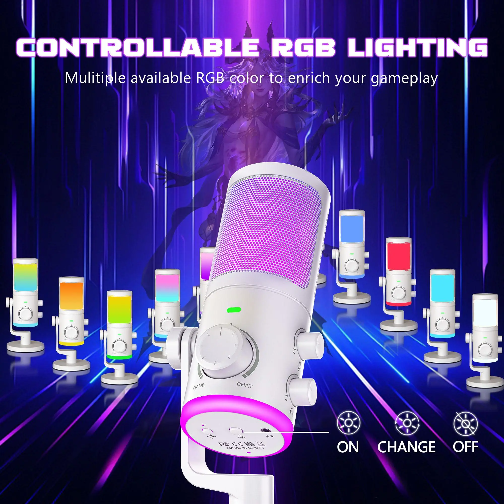 Настолен микрофон FIFINE AM6 RGB - White - image 8