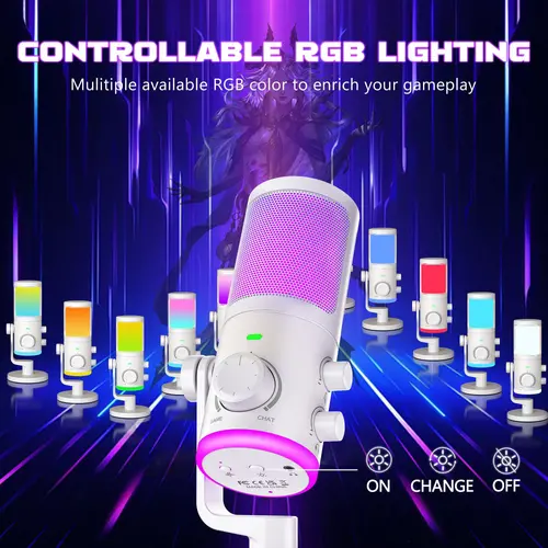 Επιτραπέζιο μικρόφωνο FIFINE AM6 RGB - Λευκό - 9