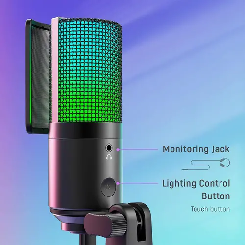 Επιτραπέζιο μικρόφωνο FIFINE K669 PRO2 RGB - Μαύρο - 5