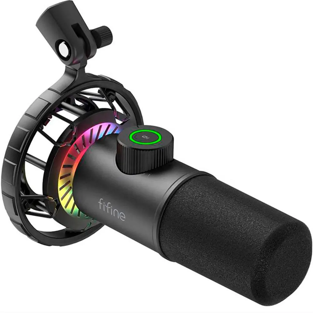Настолен микрофон FIFINE K658 Dynamic RGB - Black - image 1
