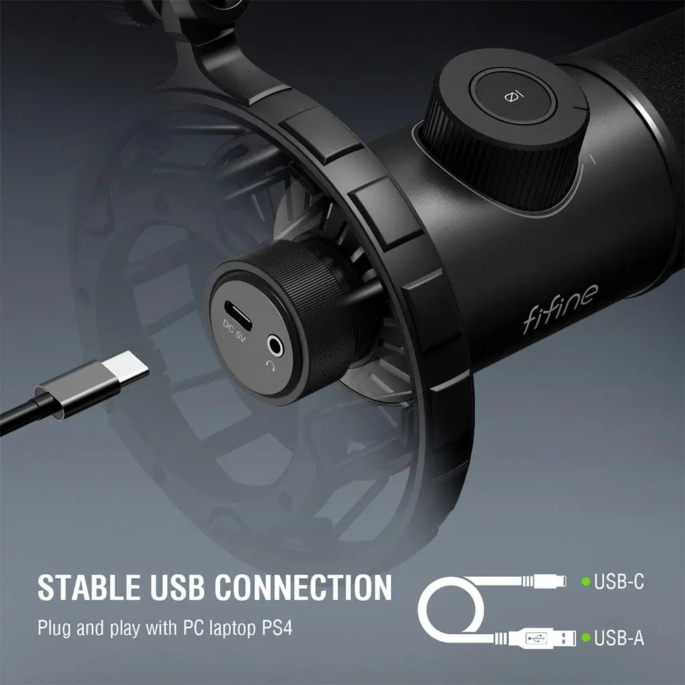 Настолен микрофон FIFINE K658 Dynamic RGB - Black - image 6