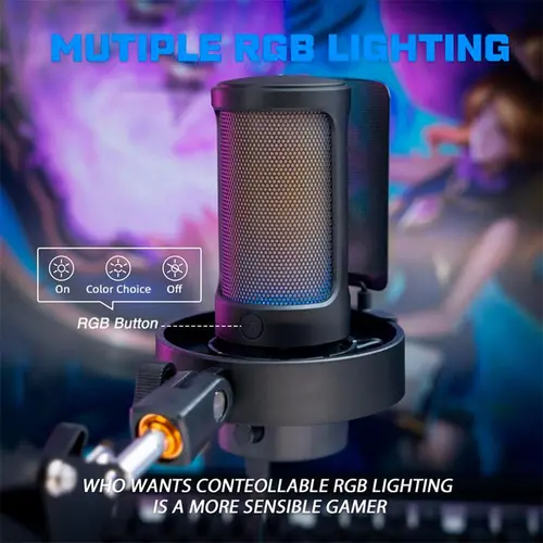 Микрофон със стойка FIFINE A8T RGB - Black - image 6