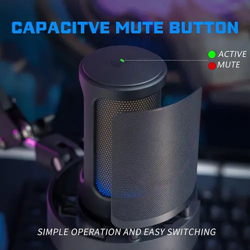 Микрофон със стойка FIFINE A8T RGB - Black - image 7