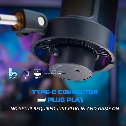 Микрофон със стойка FIFINE A8T RGB - Black - image 8