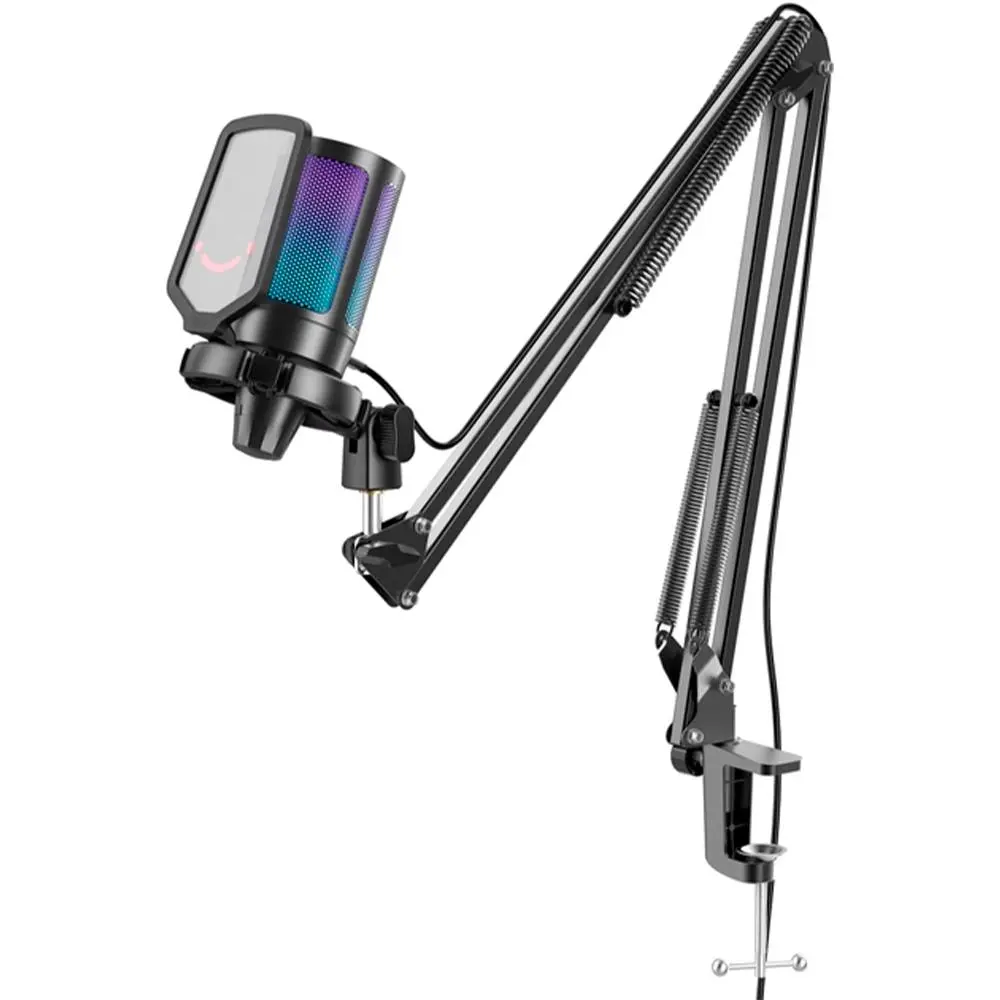 Microfon cu suport FIFINE A6T RGB - Negru - image 1