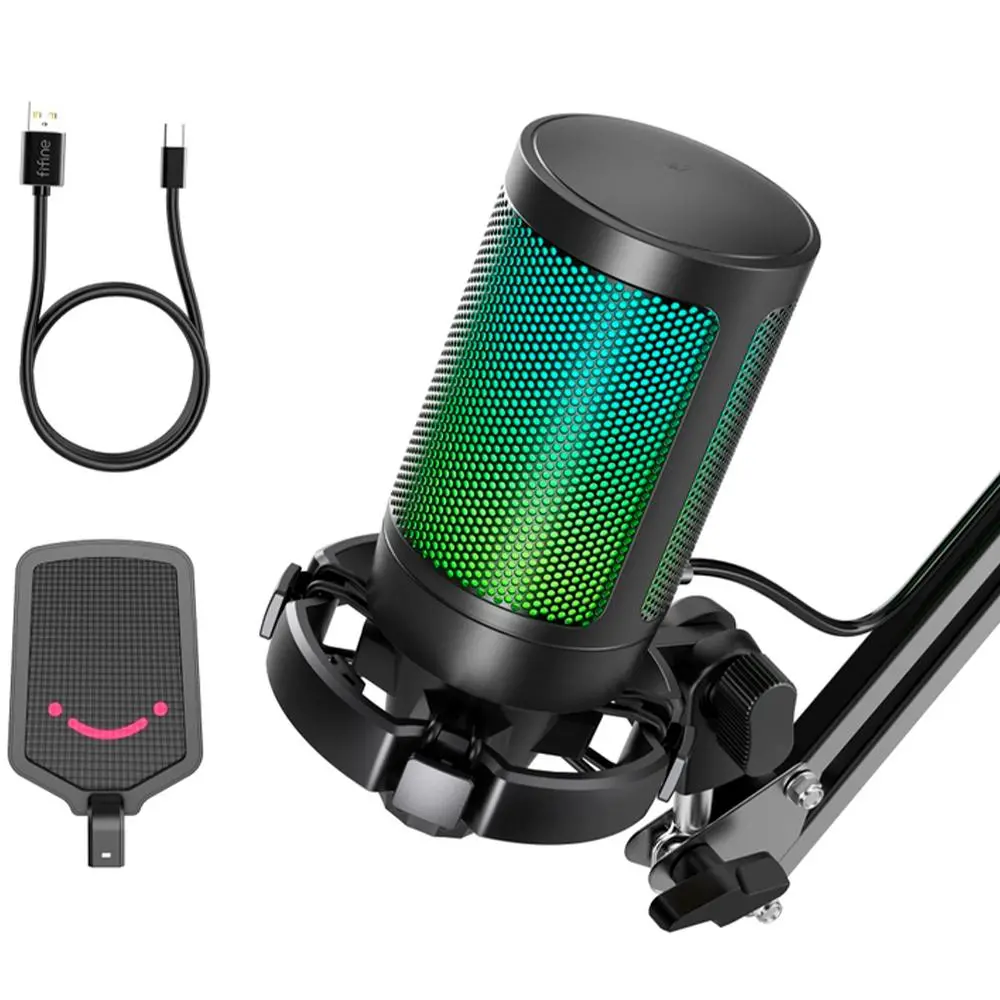 Микрофон със стойка FIFINE A6T RGB - Black - image 4