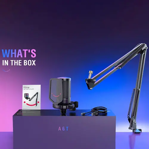 Микрофон със стойка FIFINE A6T RGB - Black - image 7