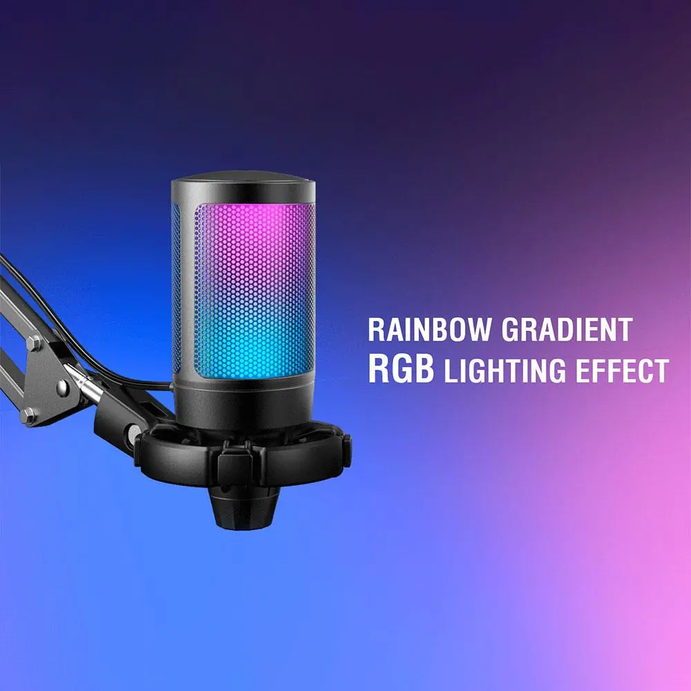Microfon cu suport FIFINE A6T RGB - Negru - image 8