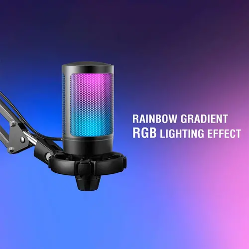 Microfon cu suport FIFINE A6T RGB - Negru - 9