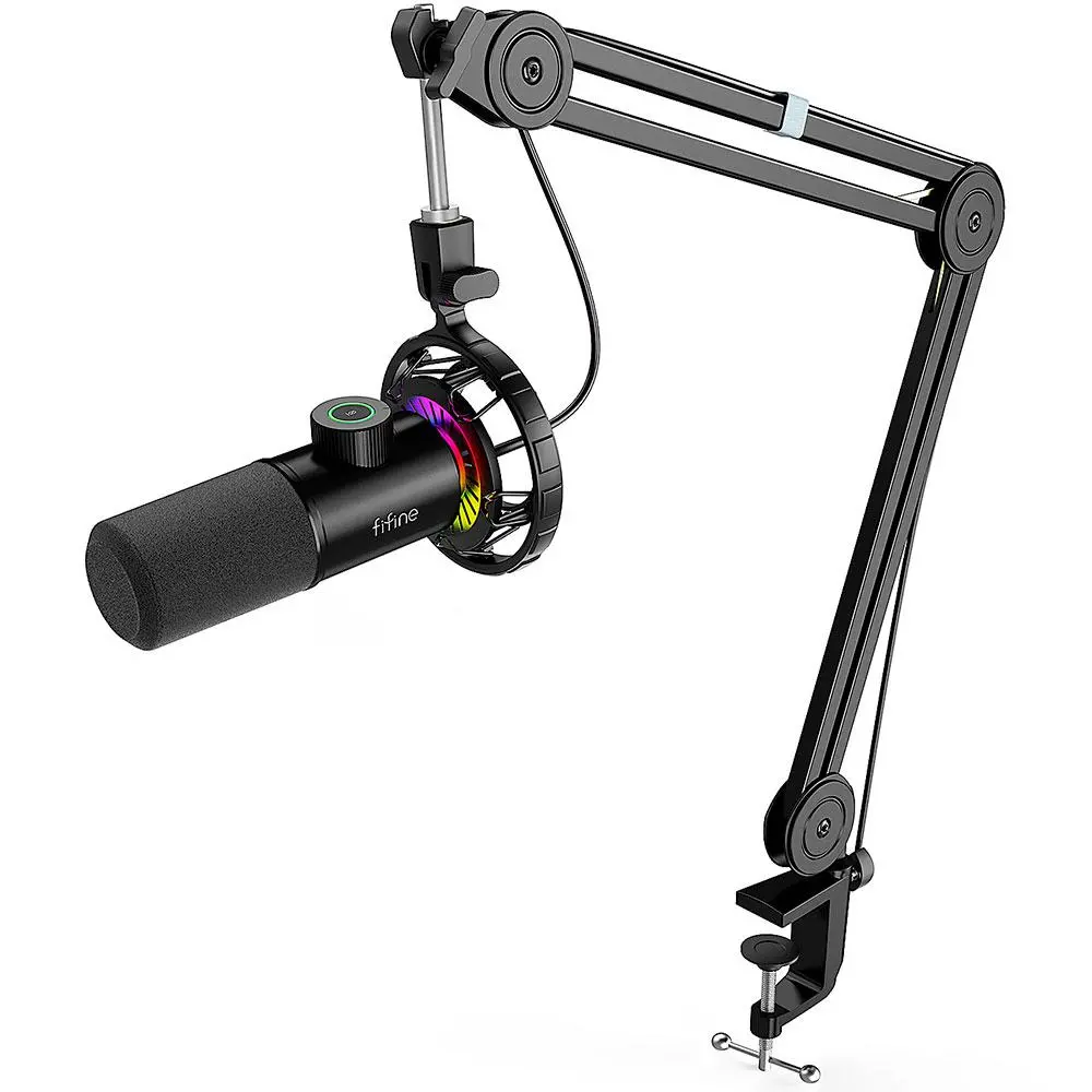 Микрофон със стойка FIFINE T658 Dynamic RGB - Black - image 1