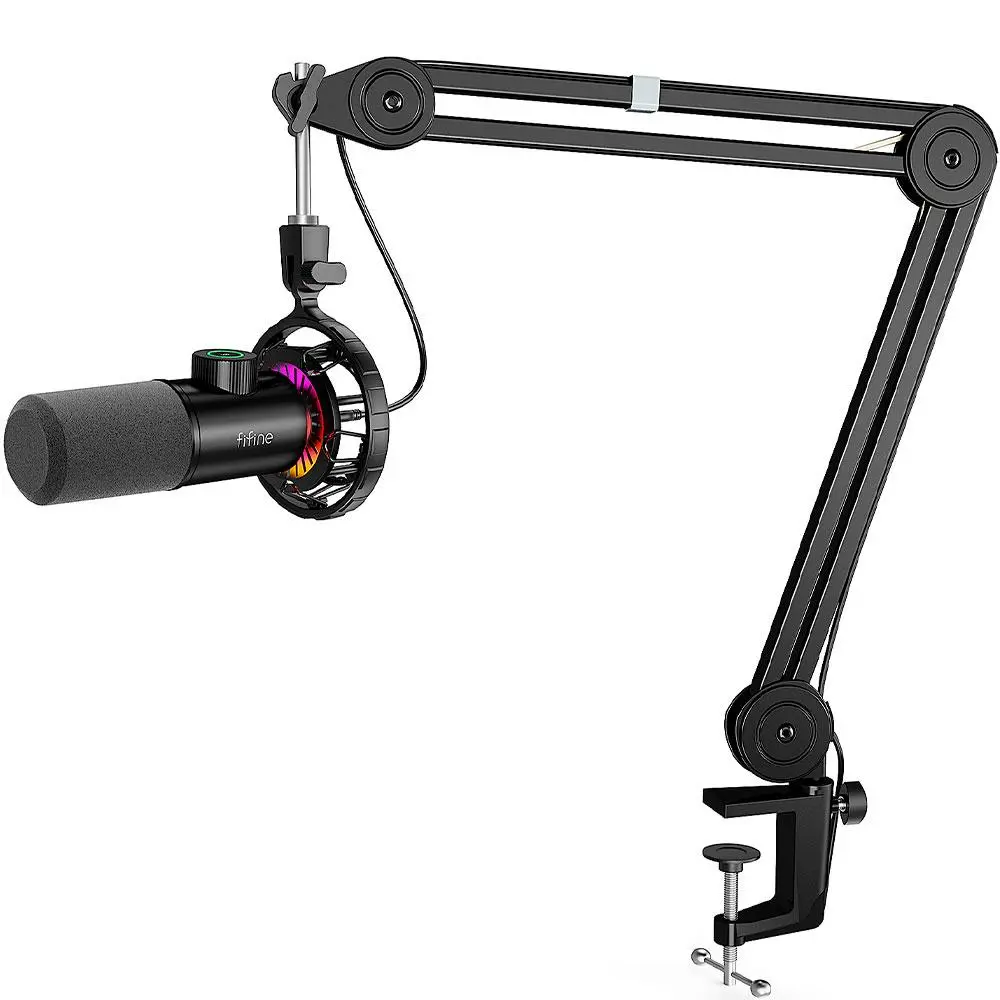 Микрофон със стойка FIFINE T658 Dynamic RGB - Black - image 2