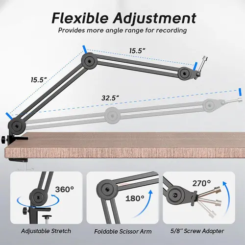 Стойка за микрофон FIFINE BM63 Super Steady Boom Arm - image 1