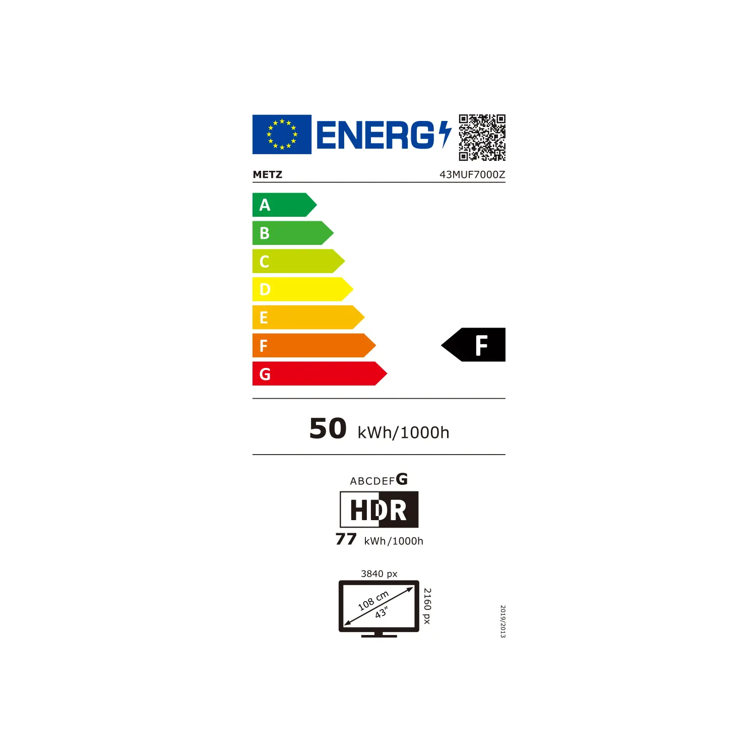 METZ Телевизор 43" 43MUF7000Z UHD LED SMART TV, 4K, Google TV, Клас F - image 3